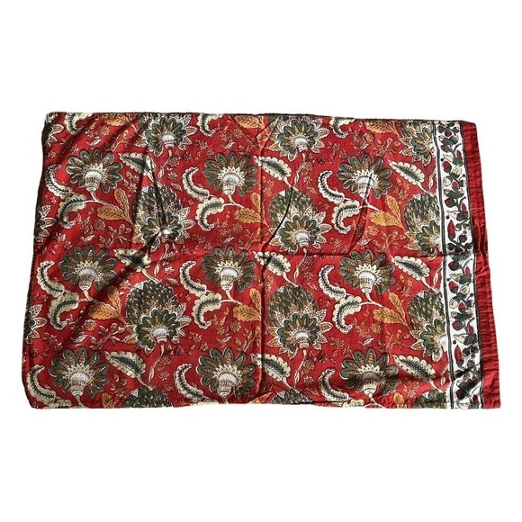 Natural Habitat Pillow Cases Orange Green Bohemian Print Cotton - Picture 2 of 5